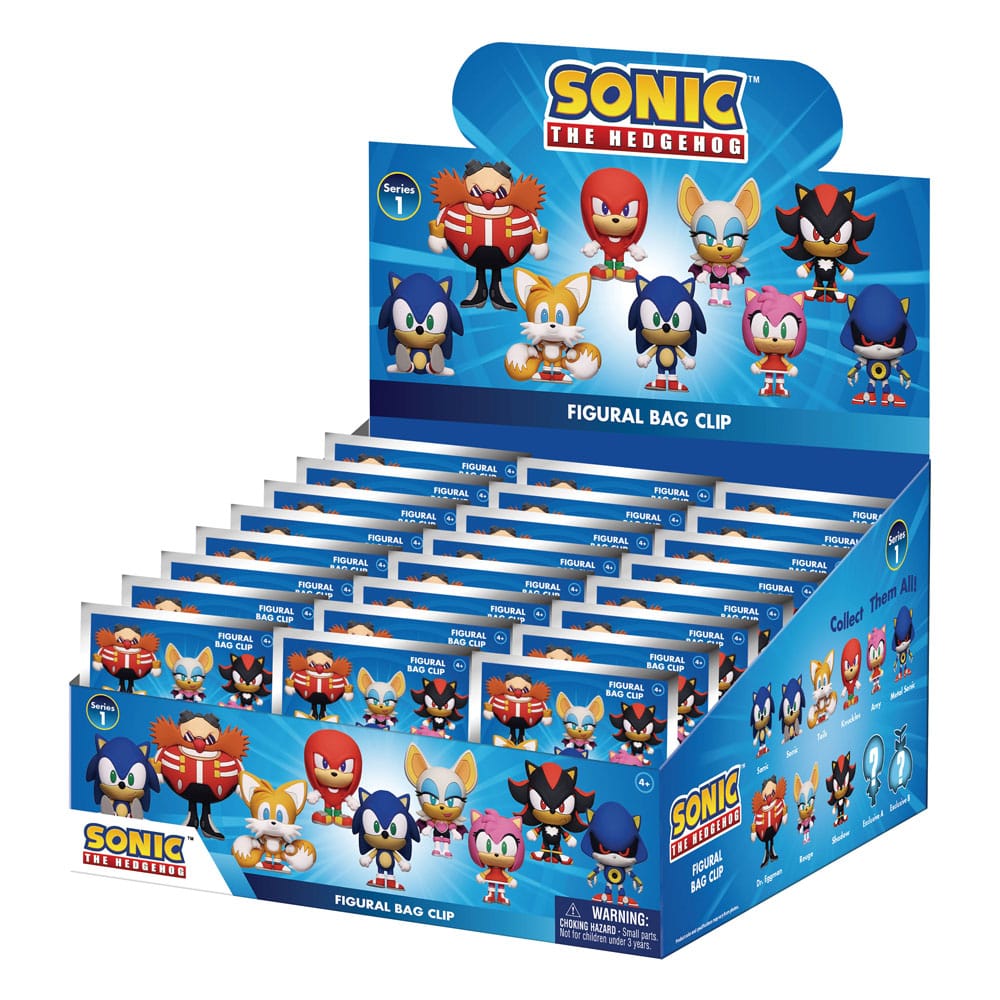 Sonic - The Hedgehog 3D PVC Bag Clips Series 1 Display (24)