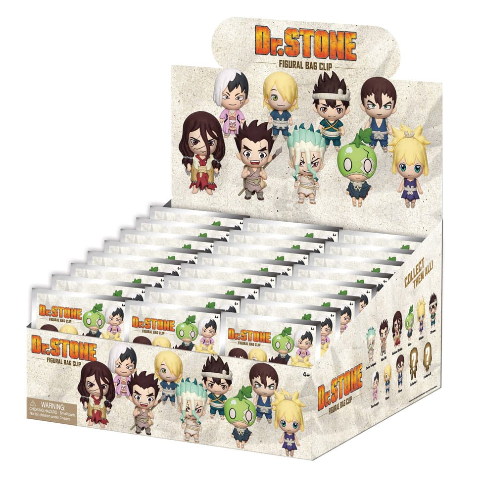 Dr. Stone 3D PVC Bag Clips Series 1 Display