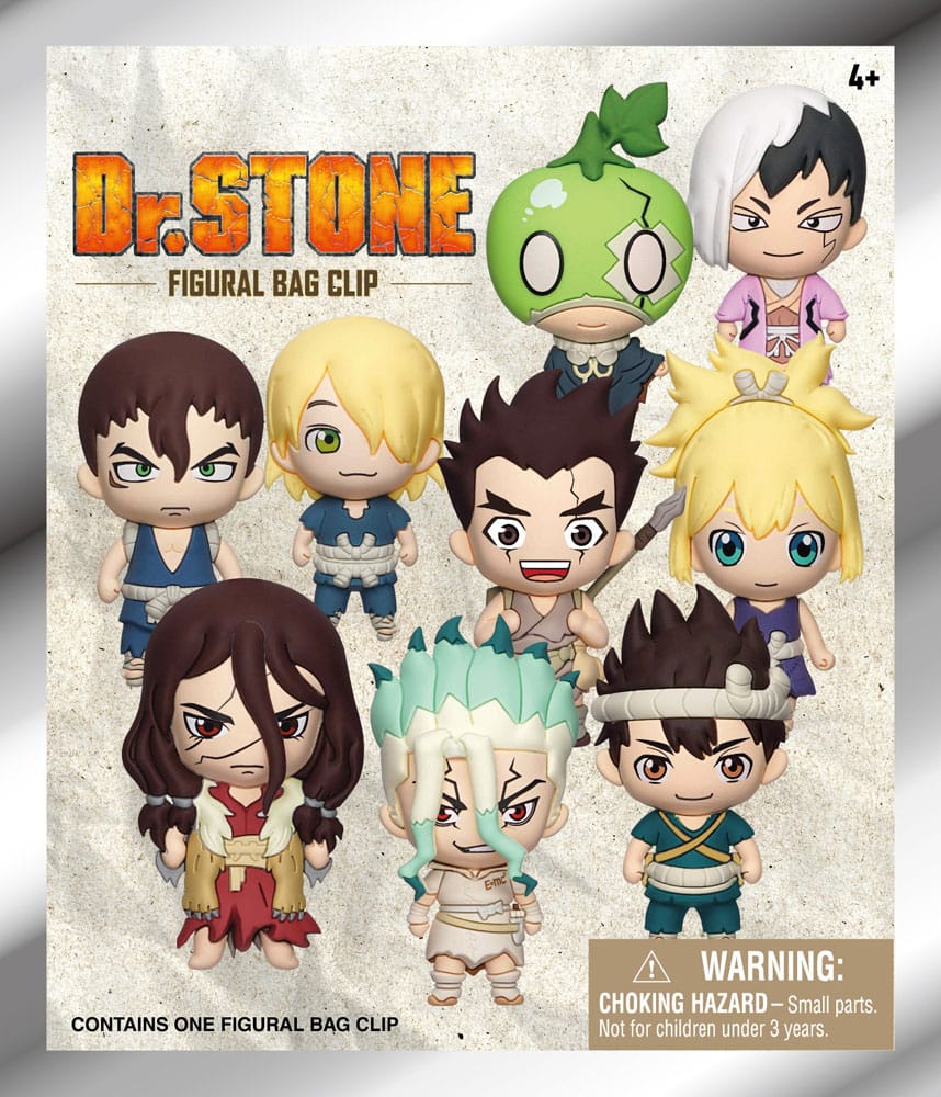 Dr. Stone 3D PVC Bag Clips Series 1 Display