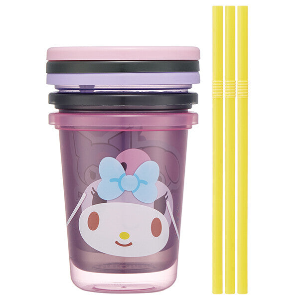 Sanrio Tumbler with straw 320ml set of 3