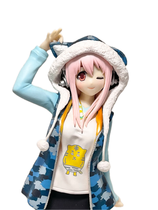 Super Sonico Tiger Hoodie Figure Blue Ver.