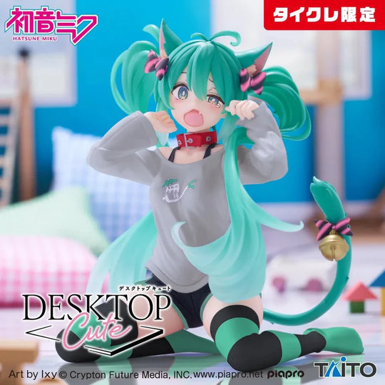 Hatsune Miku Desktop Cute Figure - Hatsune Miku Cat Ears T-Shirt Ver. (Taikure) Limited