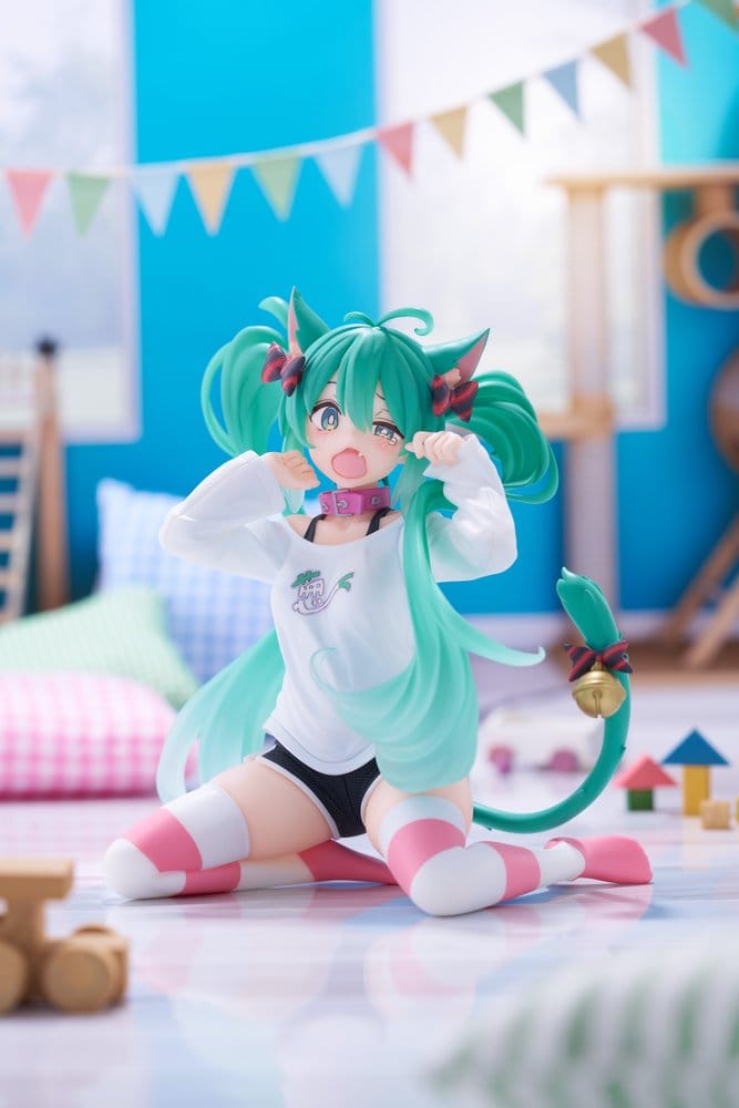 Hatsune Miku Desktop Cute Figure - Hatsune Miku Cat Ears T-Shirt Ver.