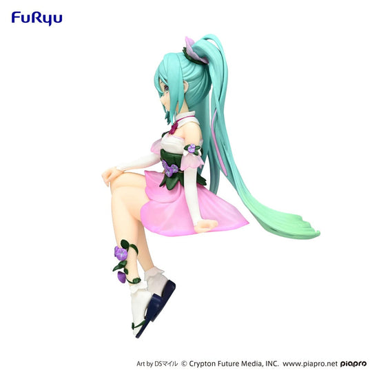 Hatsune Miku Noodle Stopper PVC Statue Flower Fairy Morning Glory Pink Color Ver. 14 cm