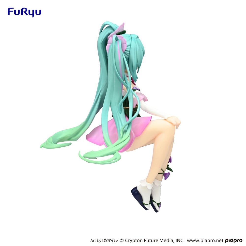 Hatsune Miku Noodle Stopper PVC Statue Flower Fairy Morning Glory Pink Color Ver. 14 cm