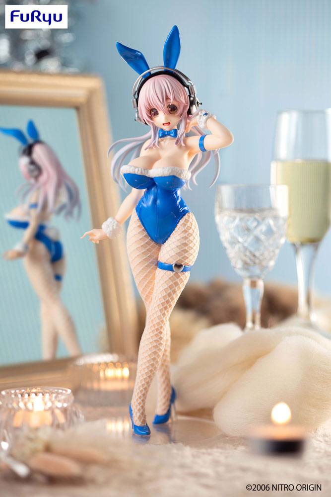 Super Sonico BiCute Bunnies PVC Statue Super Sonico Blue Rabbit Ver. 30 cm