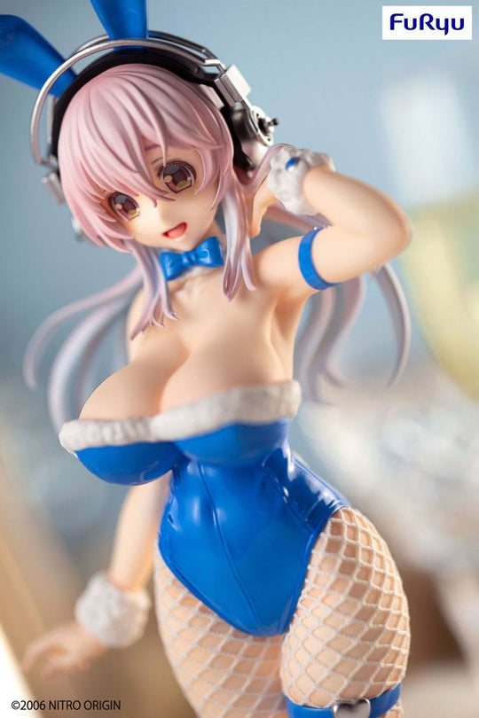 Super Sonico BiCute Bunnies PVC Statue Super Sonico Blue Rabbit Ver. 30 cm