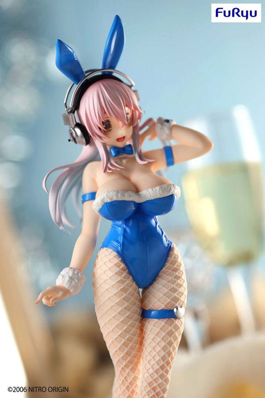 Super Sonico BiCute Bunnies PVC Statue Super Sonico Blue Rabbit Ver. 30 cm