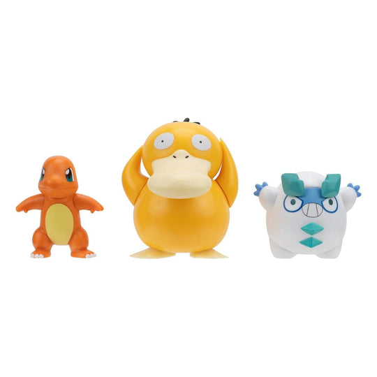 Pokémon Battle Figure Set 3-Pack Charmander #4, Galarian Darumaka, Psyduck 5 cm