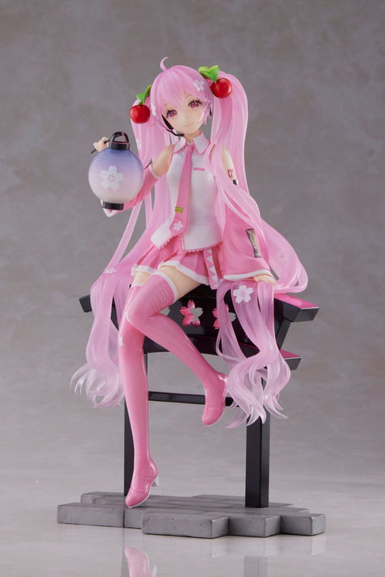 Hatsune Miku AMP PVC Statue Statue Sakura Miku Lantern Ver. Reissue 20 cm