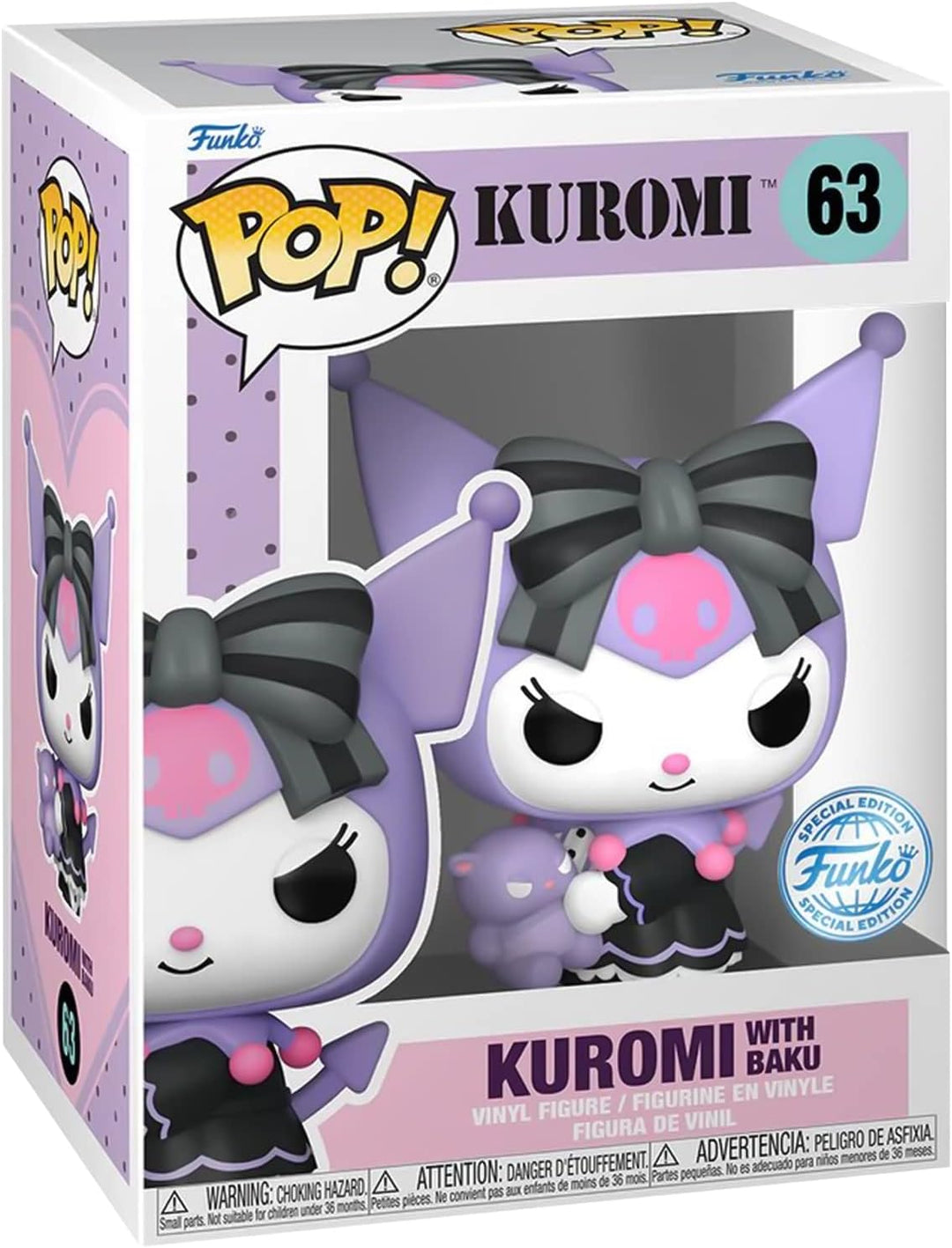 Sanrio POP! Animation Vinyl Figures Kuromi with Baku 9 cm