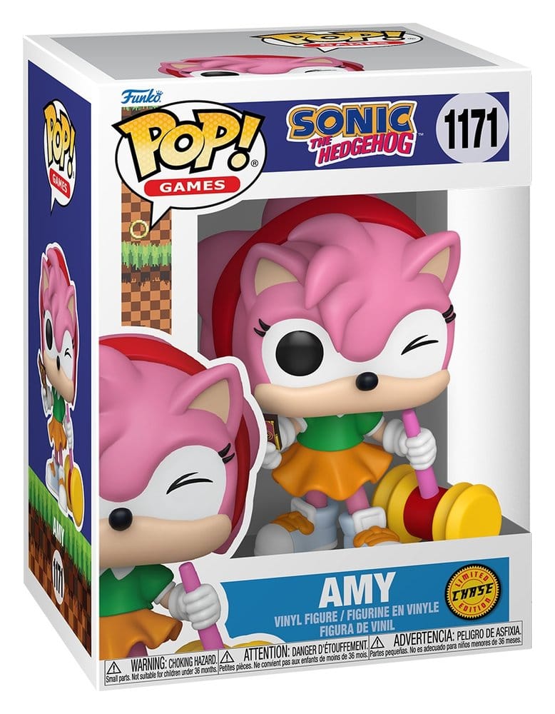 Sonic - The Hedgehog POP! Games Vinyl Figures Amy Rose with Piko Hammer (Chase) 9 cm