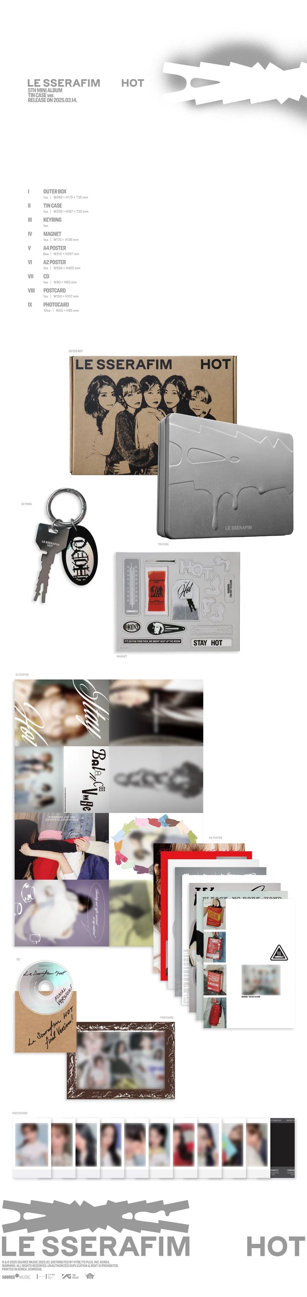 LE SSERAFIM - 5th Mini Album [HOT] TIN CASE Ver.