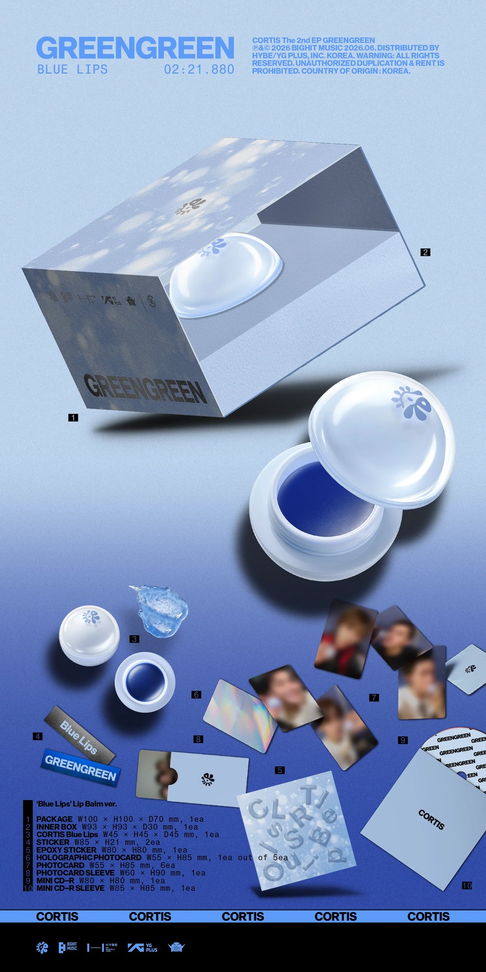 CORTIS - 2nd EP [GREENGREEN] 'Blue Lips' Lip Balm Ver.