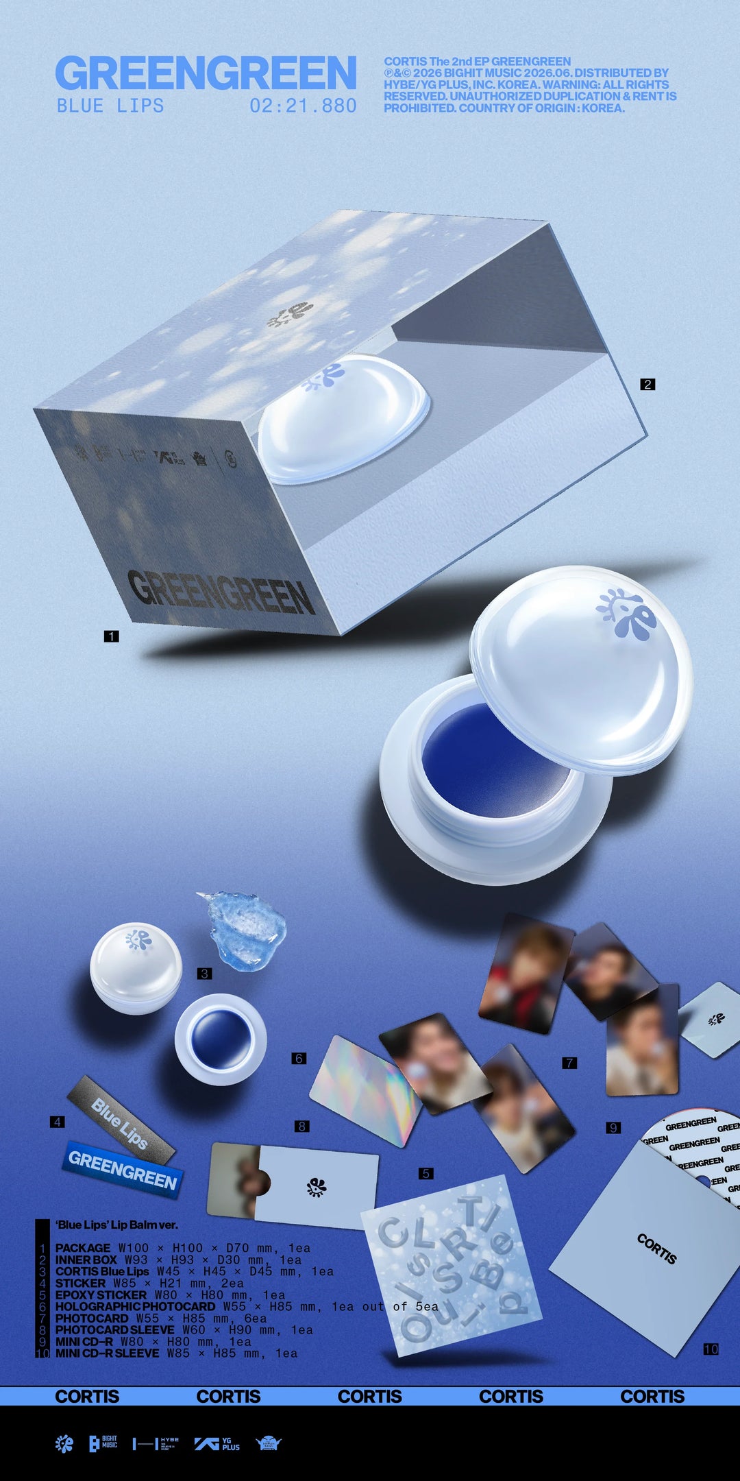 CORTIS - 2nd EP [GREENGREEN] 'Blue Lips' Lip Balm Ver.