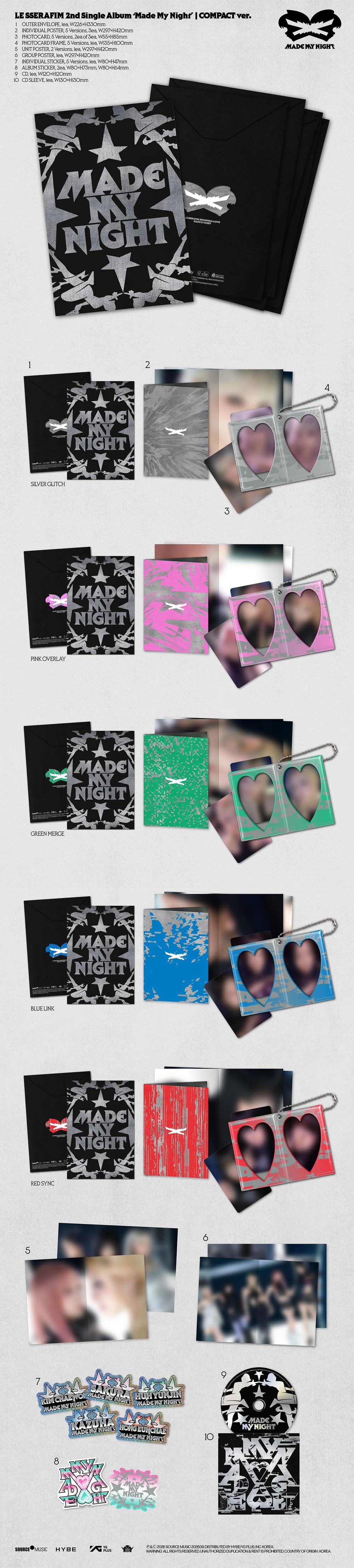 LE SSERAFIM - 2nd Single Album [Made My Night] COMPACT Ver.