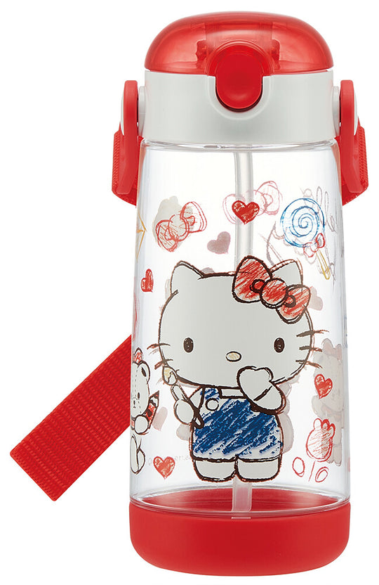 Hello Kitty Sketch One-push straw bottle 480ml