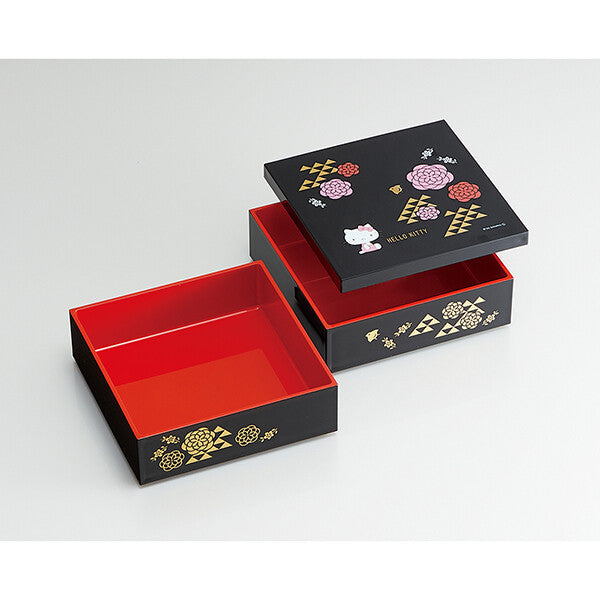 Hello Kitty Lacquered 2-tiered bento box