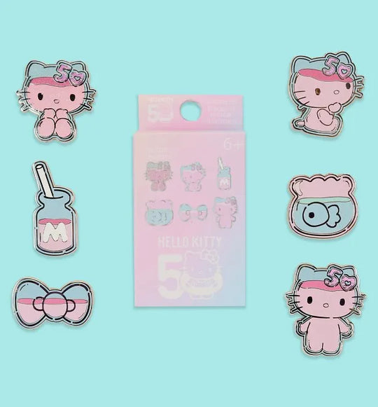 Loungefly Hello Kitty 50th Anniversary Blind Box Mystery Enamel Pin assorted