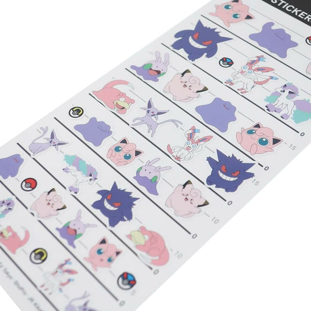Pokemon 4 size sticker pink purple