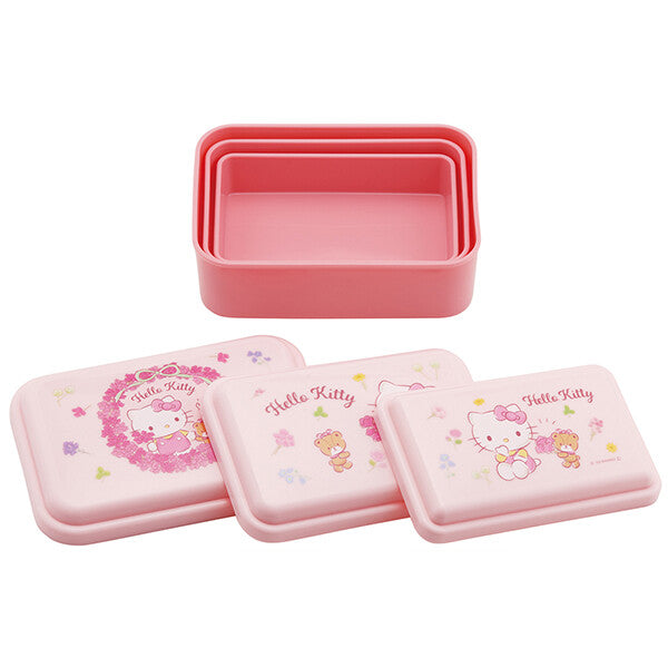 Hello Kitty Antibacterial nesting type soft seal container 3-piece set