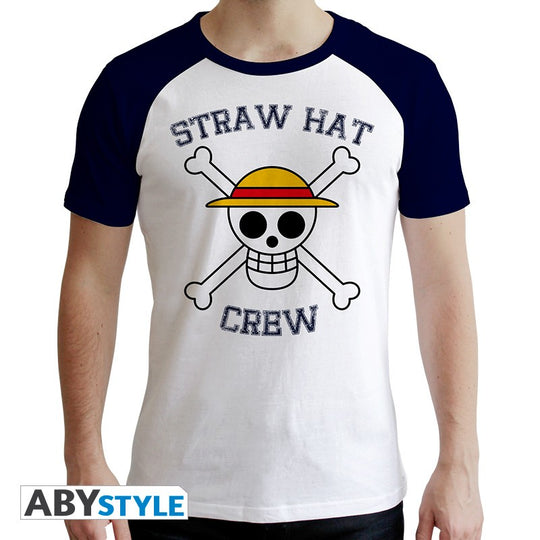 ONE PIECE - Tshirt "Skull" man S white & blue - premium L