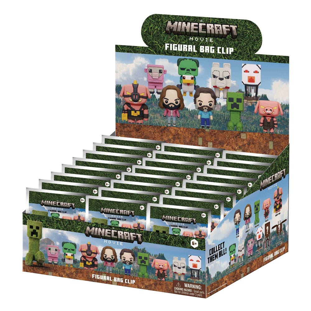 Minecraft 3D PVC Bag Clips Series 1 Display