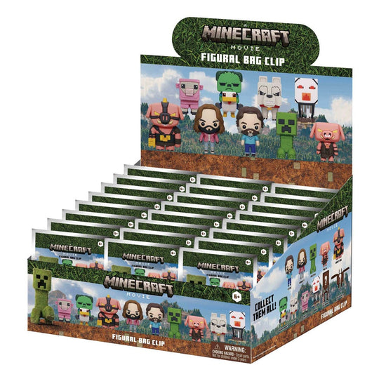 Minecraft 3D PVC Bag Clips Series 1 Display