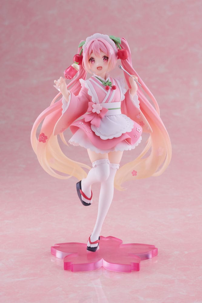 Статуэтка ПВХ Hatsune Miku Newley Written Sakura Miku Japanese Cafe Ver. 18 см