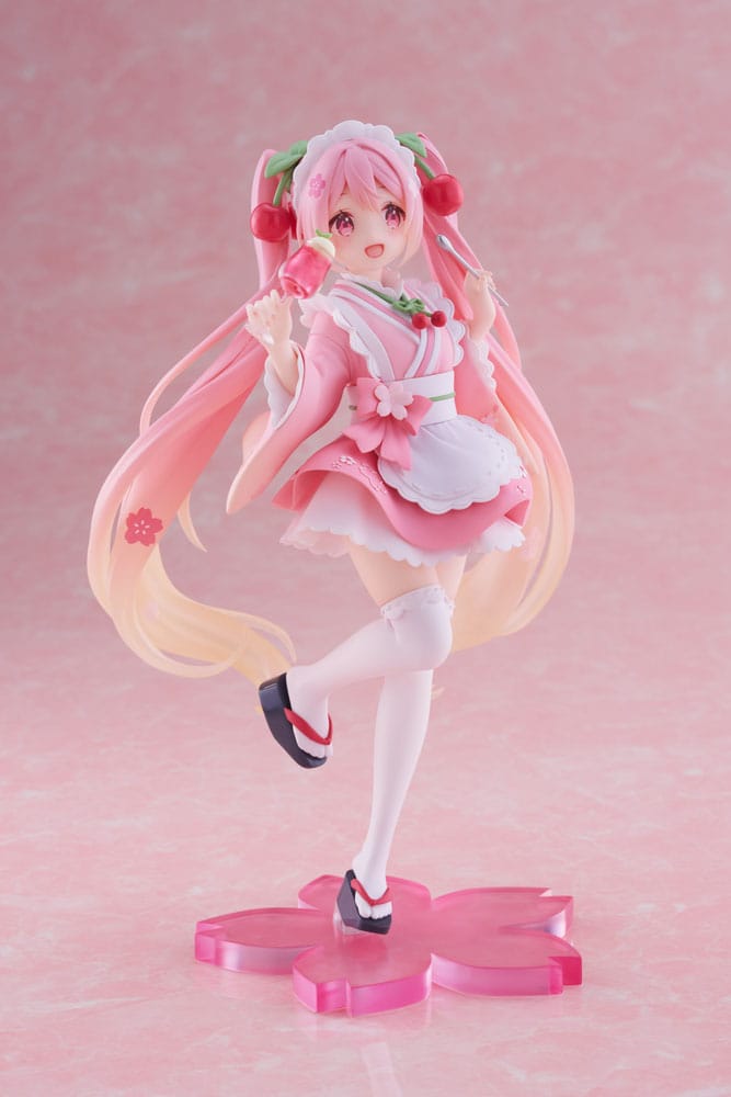Статуэтка ПВХ Hatsune Miku Newley Written Sakura Miku Japanese Cafe Ver. 18 см