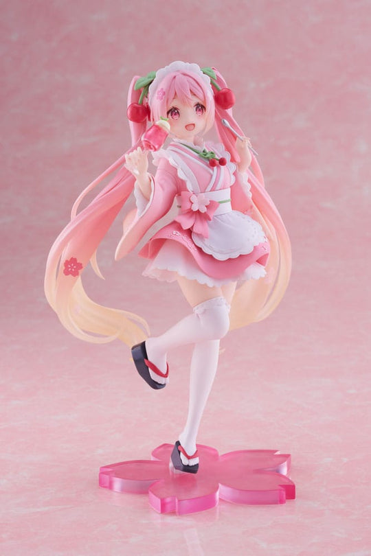 Статуэтка ПВХ Hatsune Miku Newley Written Sakura Miku Japanese Cafe Ver. 18 см