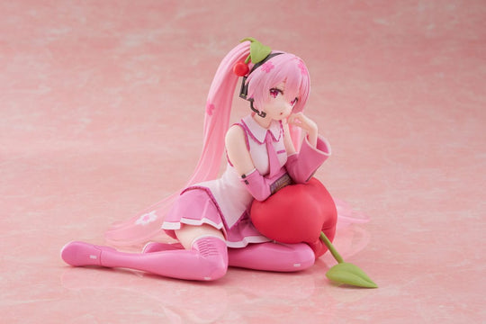 Hatsune Miku PVC Statue Desktop Cute Figure Sakura Miku Cherry Cushion Ver. 13 cm (2nd hand)
