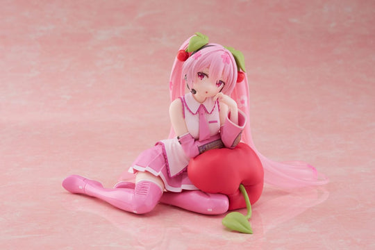 Hatsune Miku PVC Statue Desktop Cute Figure Sakura Miku Cherry Cushion Ver. 13 cm (2nd hand)