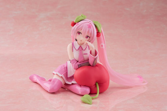 Hatsune Miku PVC Statue Desktop Cute Figure Sakura Miku Cherry Cushion Ver. 13 cm (2nd hand)