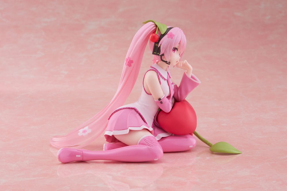 Hatsune Miku PVC Statue Desktop Cute Figure Sakura Miku Cherry Cushion Ver. 13 cm (2nd hand)