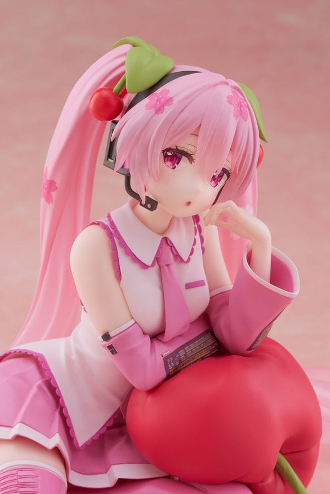 Hatsune Miku PVC Statue Desktop Cute Figure Sakura Miku Cherry Cushion Ver. 13 cm (2nd hand)